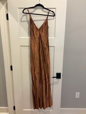 Express Satin Slip Dress in Copper